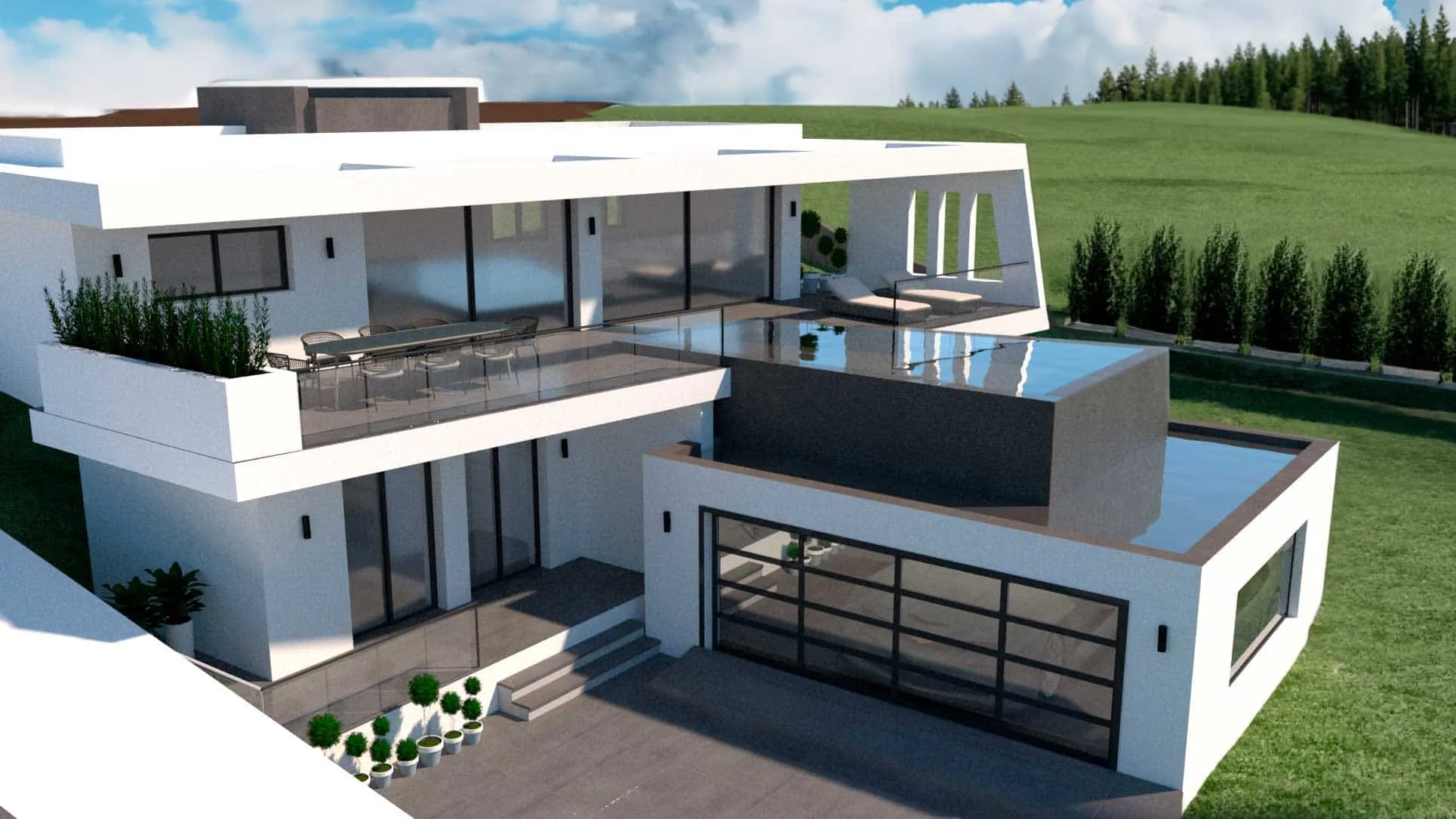 Vivienda Blan en Palma de Mallorca: volúmenes blancos, terraza y piscina
