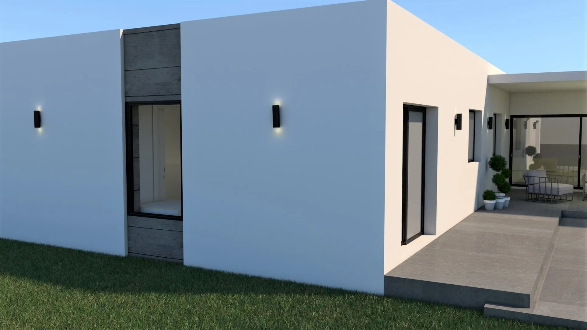 Fachada lateral blanca de la vivienda GM en Palma de Mallorca