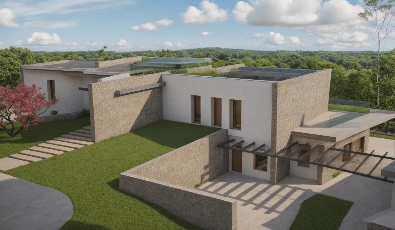 Vivienda Es Ventall en Bunyola con pérgola, muros de piedra y jardín