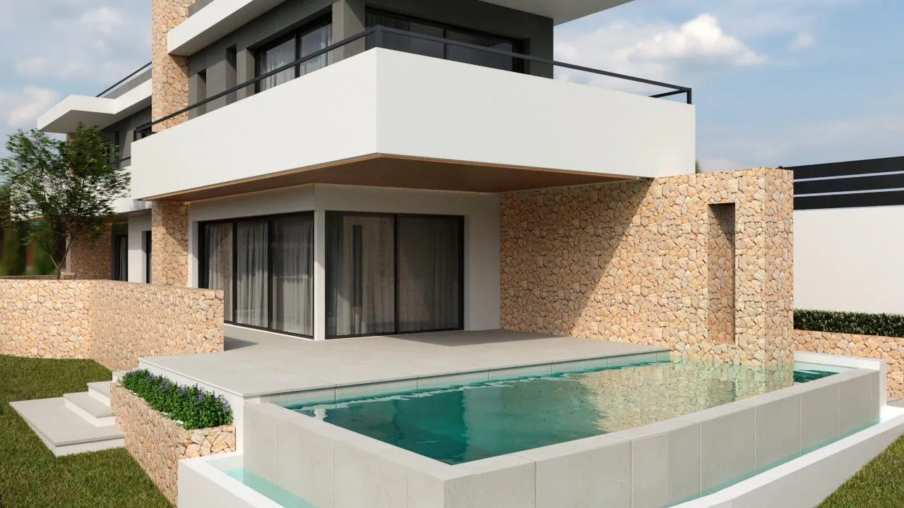Piscina elevada de la vivienda Sam2 en Bonanova, Palma de Mallorca